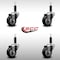 Service Caster 3'' SS Black Poly Wheel Swivel 1'' Expanding Stem Caster Set, 4PK SCC-SSEX20S314-PPUB-BLK-1-4 - alternate 2